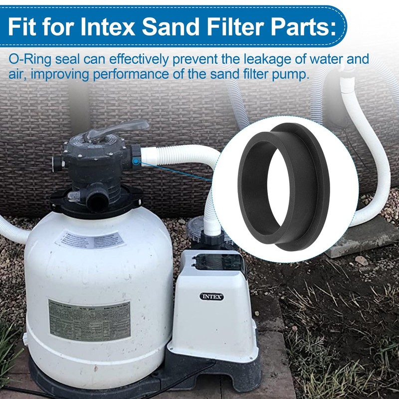 11228 L-Shape O-Ring Gasket Replacement for Intex Sand Filter Pumps Black gallery