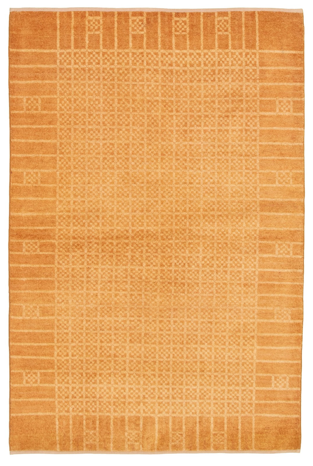 Traditional Light Brown Hand-knotted Oriental Carpet 4'2" x 6'3" Wool Area Rug gallery