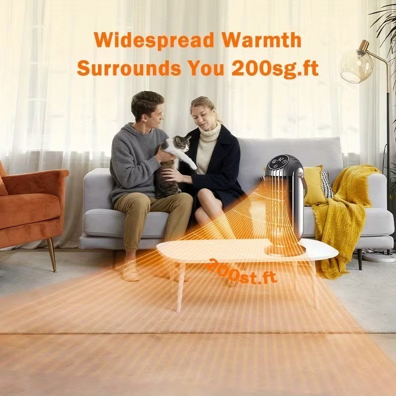 Portable Ceramic Space Heater for Office Large Room Indoor Use Bedroom 1500W PTC gallery