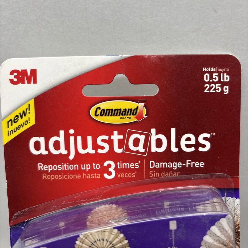 3M Command Adjustables Clear Repositionable 14 Hooks 30 Strips, 0.5-lb Hold {23} gallery