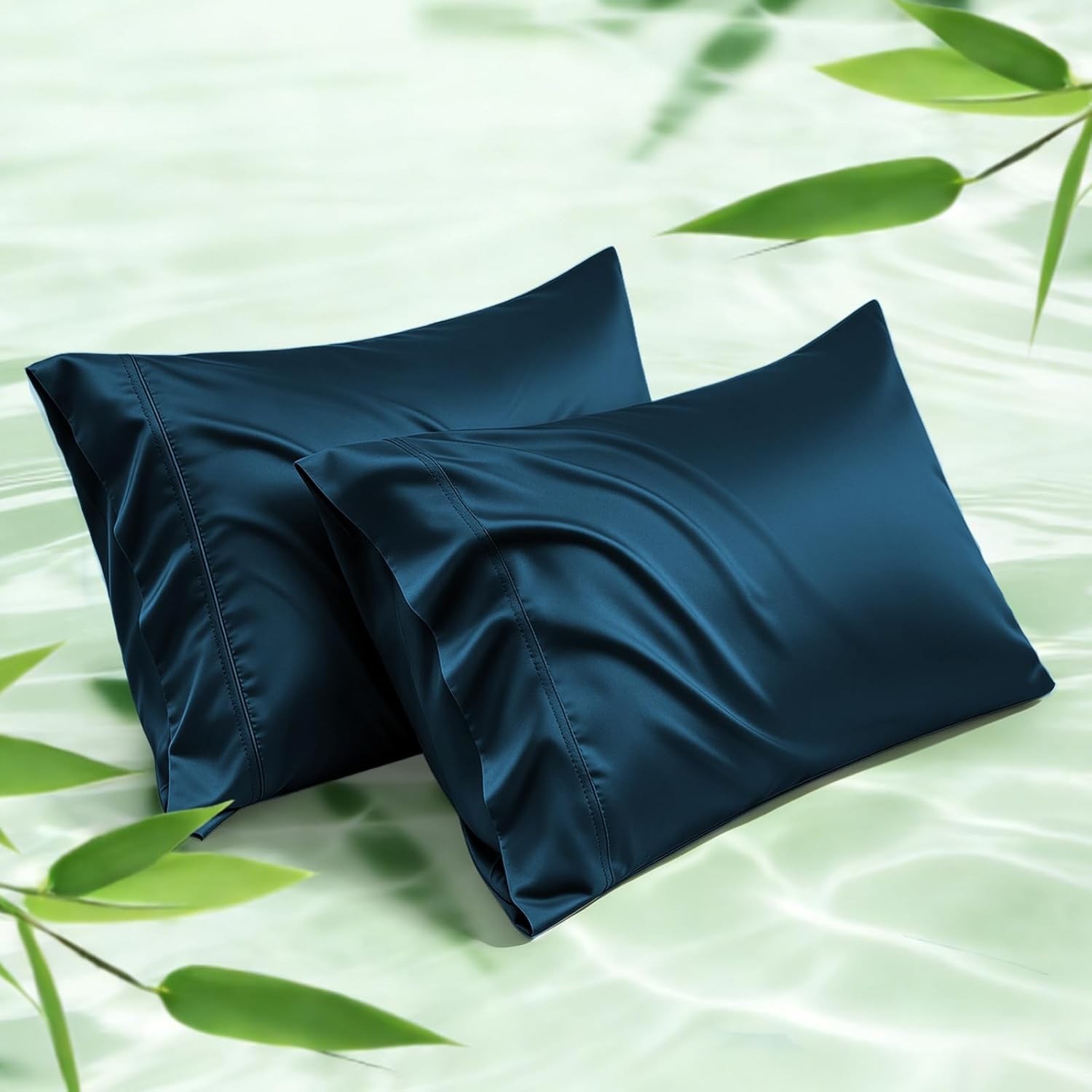 Breathable Pillowcases with Envelope Closure Queen NAVY NIP gallery