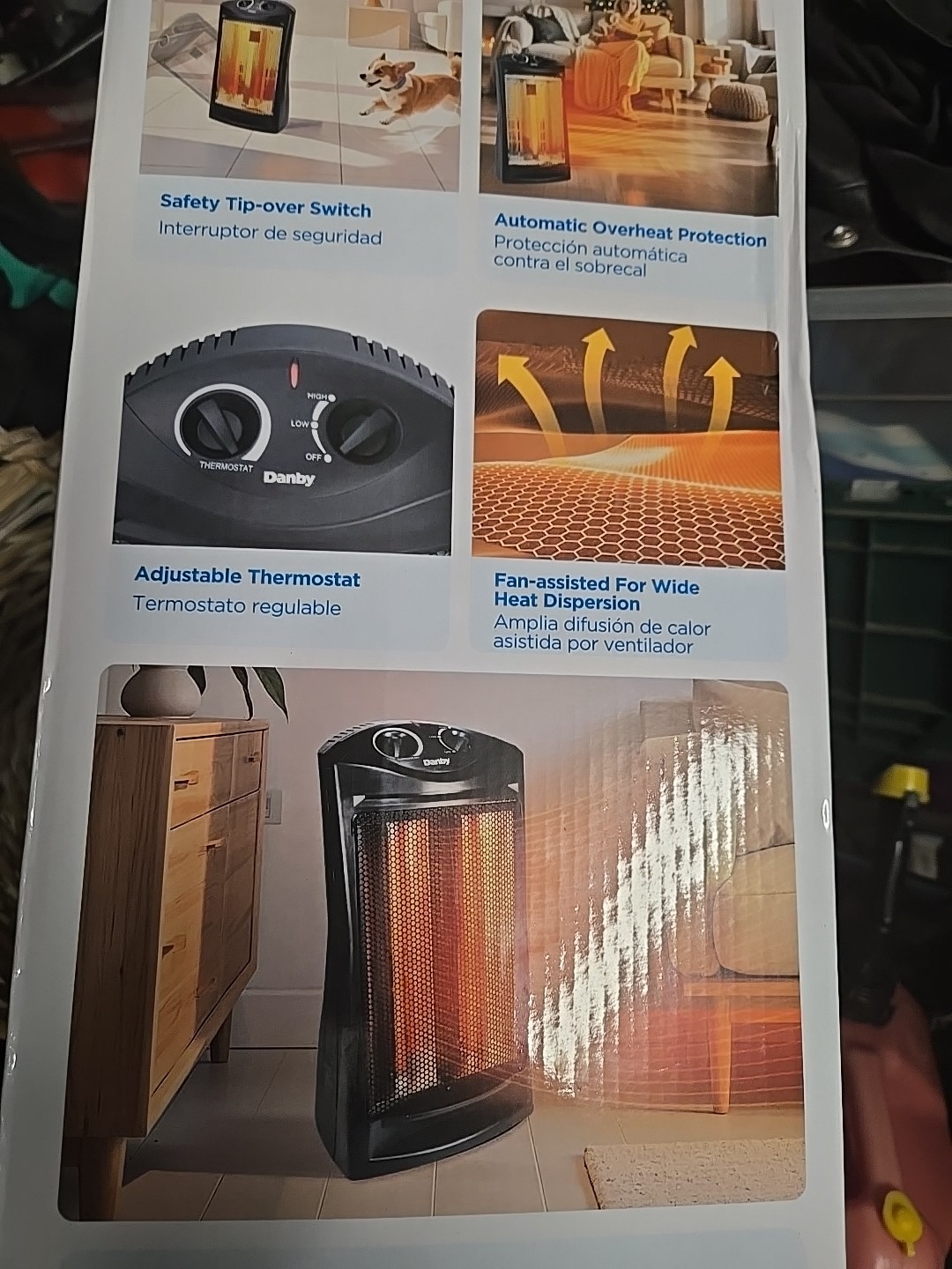 Quartz Radiant Heater Medium Room 1500 Watts Comfort Zone Calefactor gallery