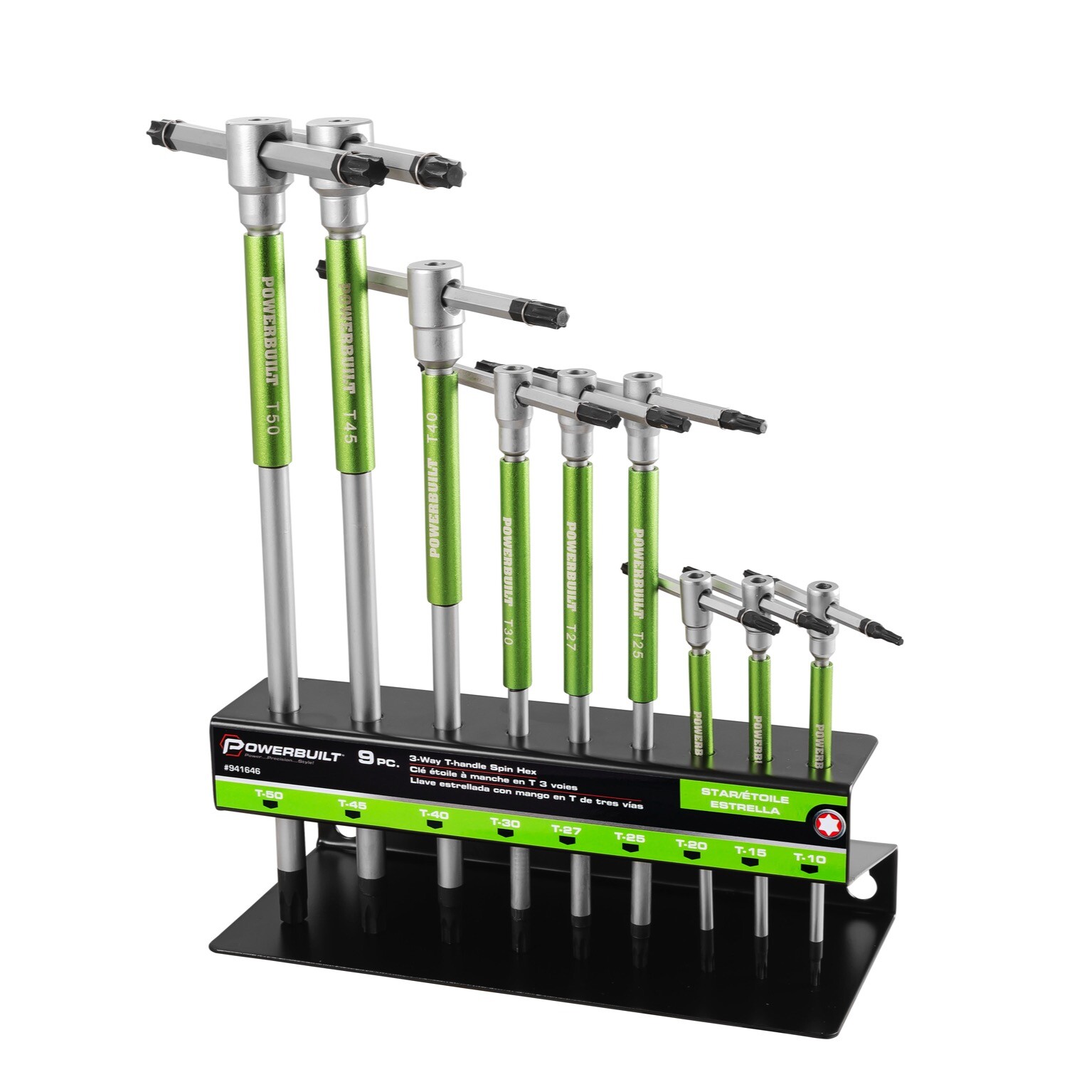 Powerbuilt 9 Piece T-Handle Torx Key Wrench Set - 941646 gallery