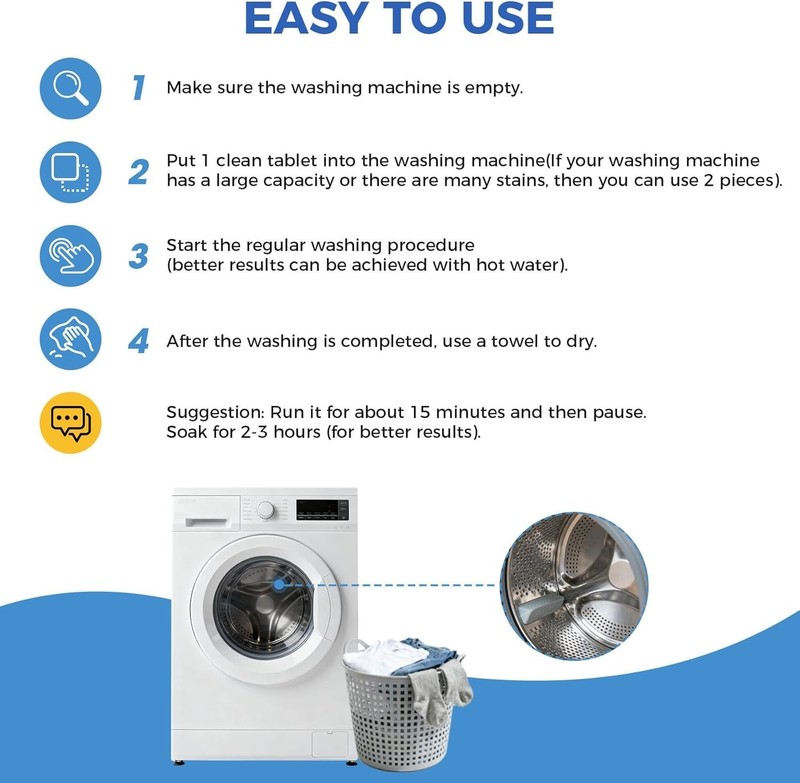Uproot Clean Washing Machine Cleaner Tablets - 24 Pack for a 12 Month Supply. Fo gallery