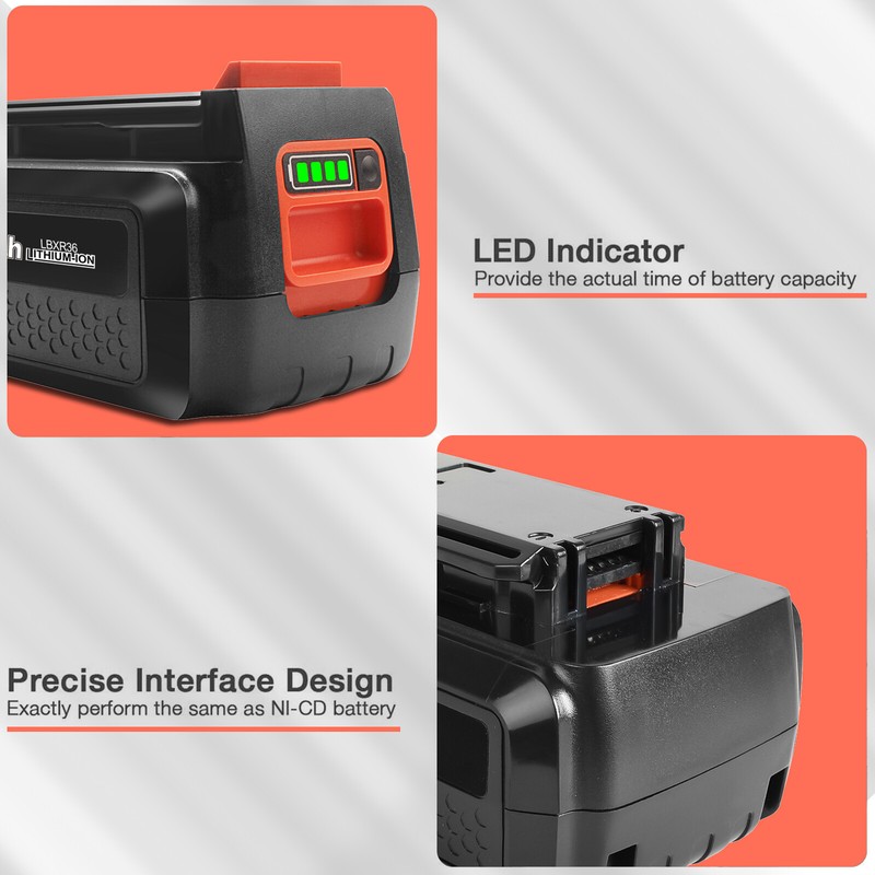 40V For Black and Decker 40 Volt Max Lithium 5.0AH Battery LBX2040 LBXR36 LST136 gallery