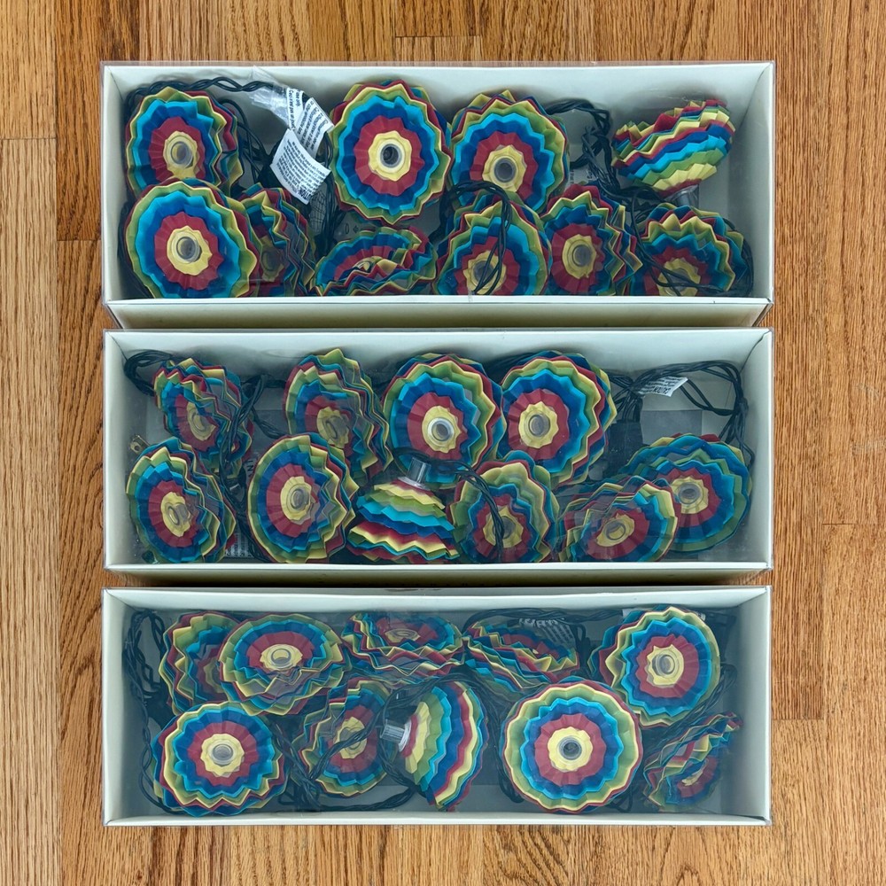 Pottery Barn Cha Cha Cha String Lights Multi-Color Fiesta – Lot of 3 Boxes – EUC