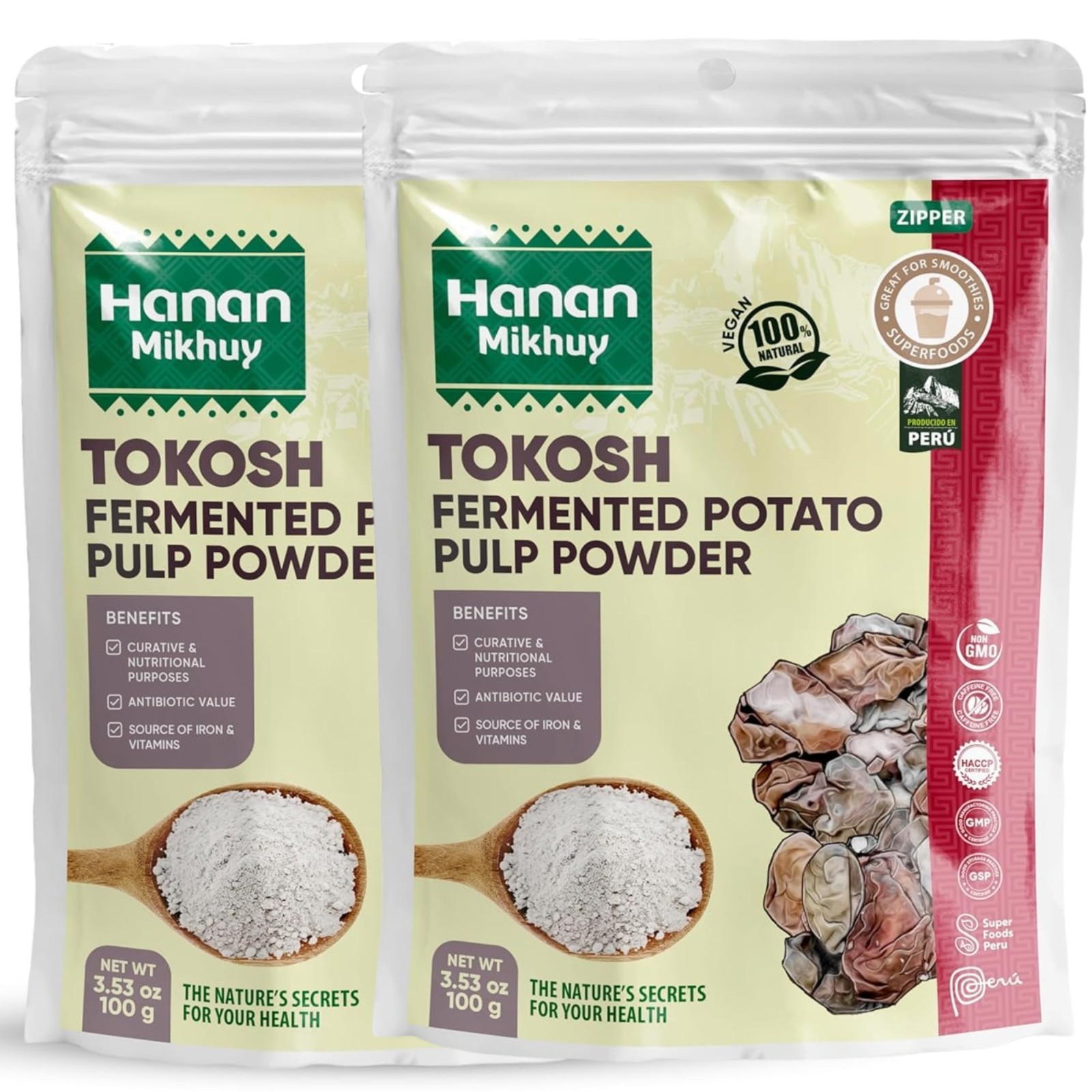 Tokosh 100g - 100% Natural Fermented Potato Pulp Powder Non-GMO from Peru 2pk gallery