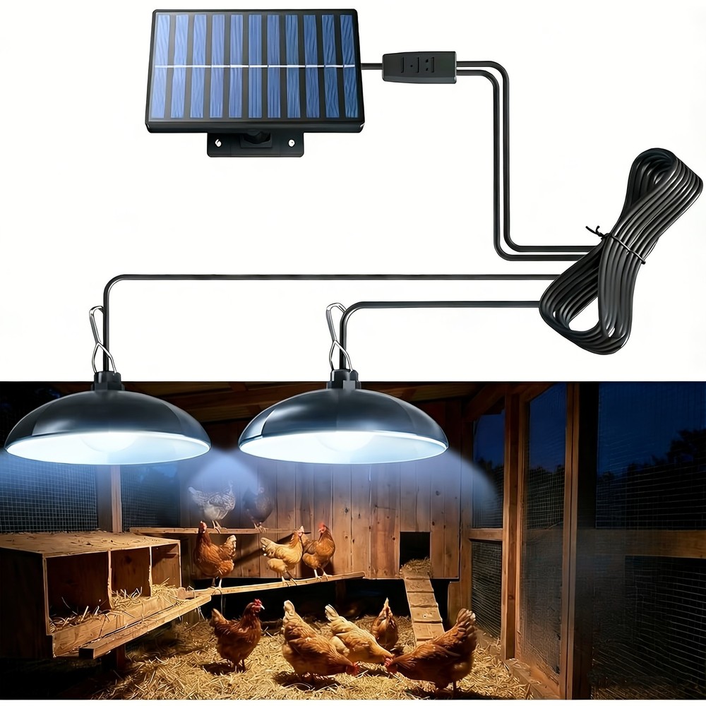 Solar-Powered Chicken Coop Light for Winter Use Outdoor Use in Sheds, Barns