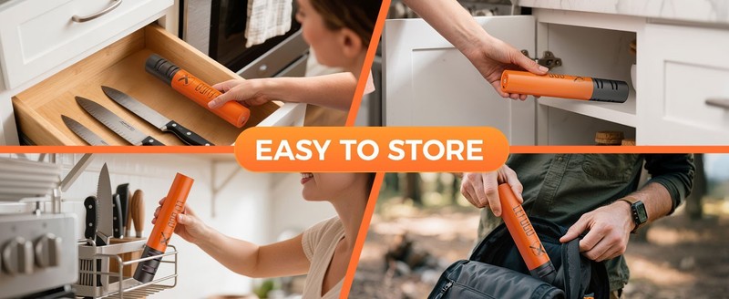 LEFUGO Electric Knife Sharpener, 3 Speed Max 7000RPM Handheld Sharpener - Orange gallery
