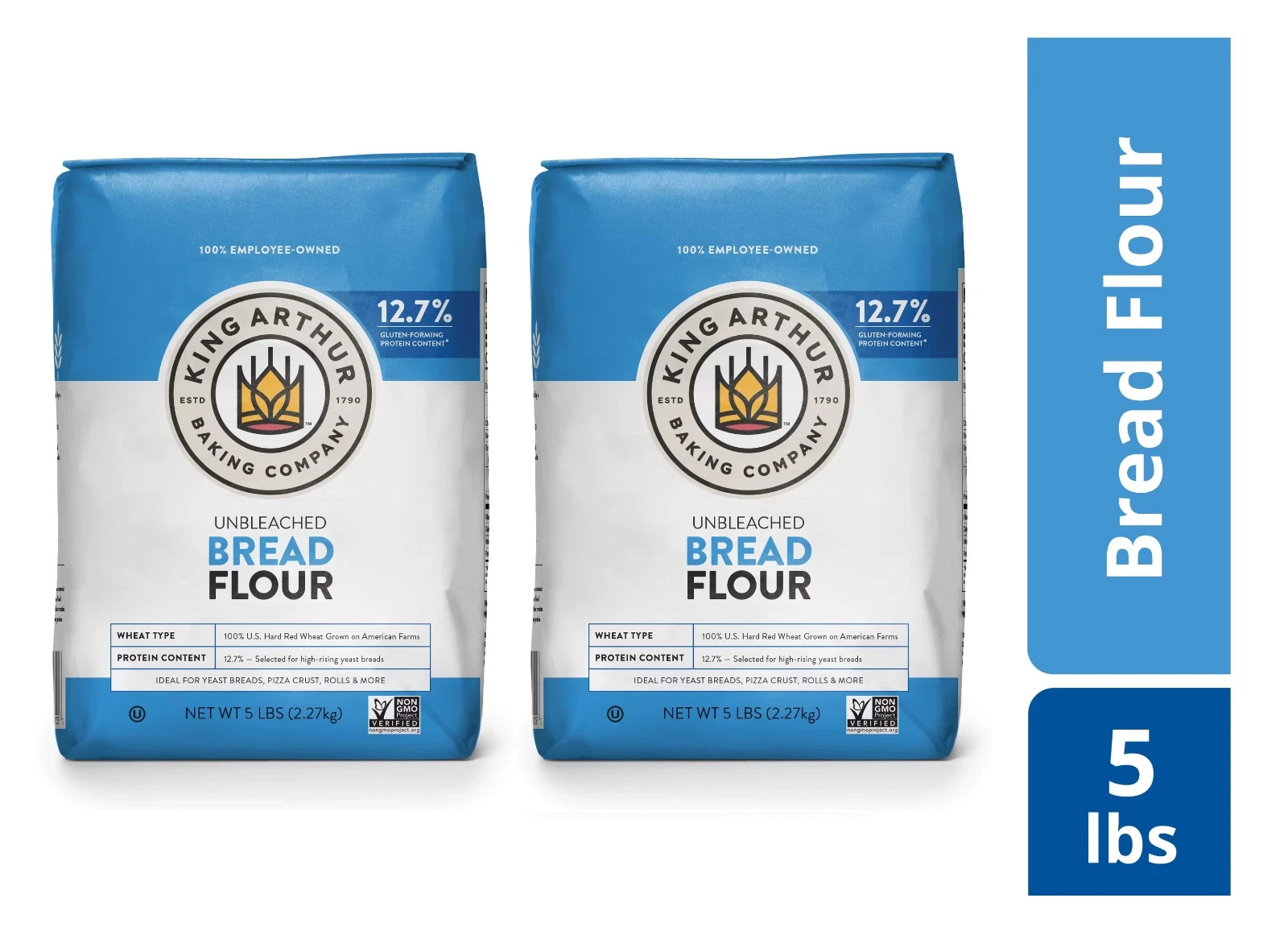 King Arthur Flour Unbleached Bread Flour 5 lb. Bag (2 PACK) FREE & FAST SHIPPING gallery
