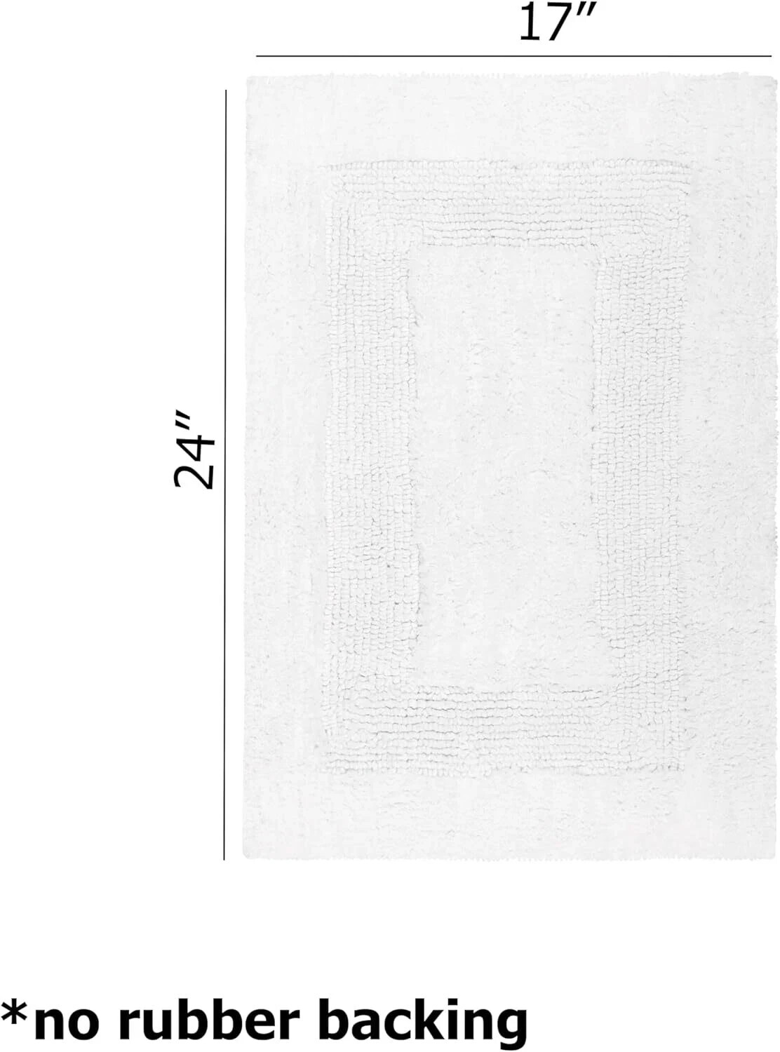 COTTON CRAFT 2 Piece Reversible Step Out Bath Mat Rug Set 17x24 White, 100% Pure gallery