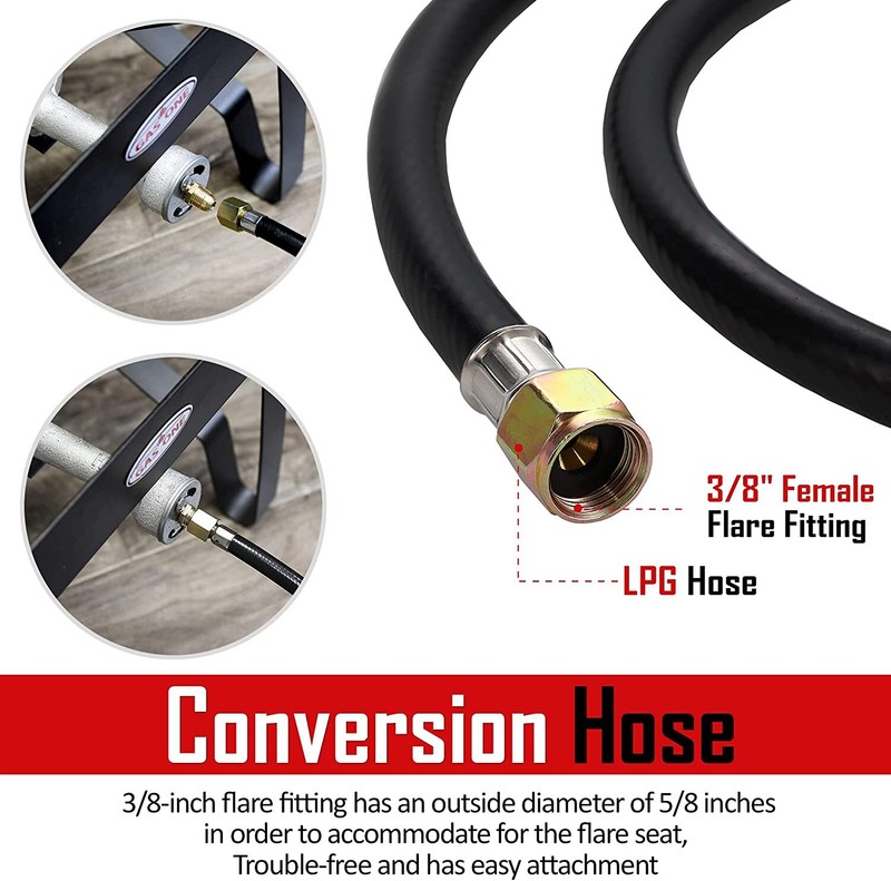 Adjustable Propane Gas Regulator Hose BBQ Grill Burner Tank with 4ft Hose 20PSIG gallery