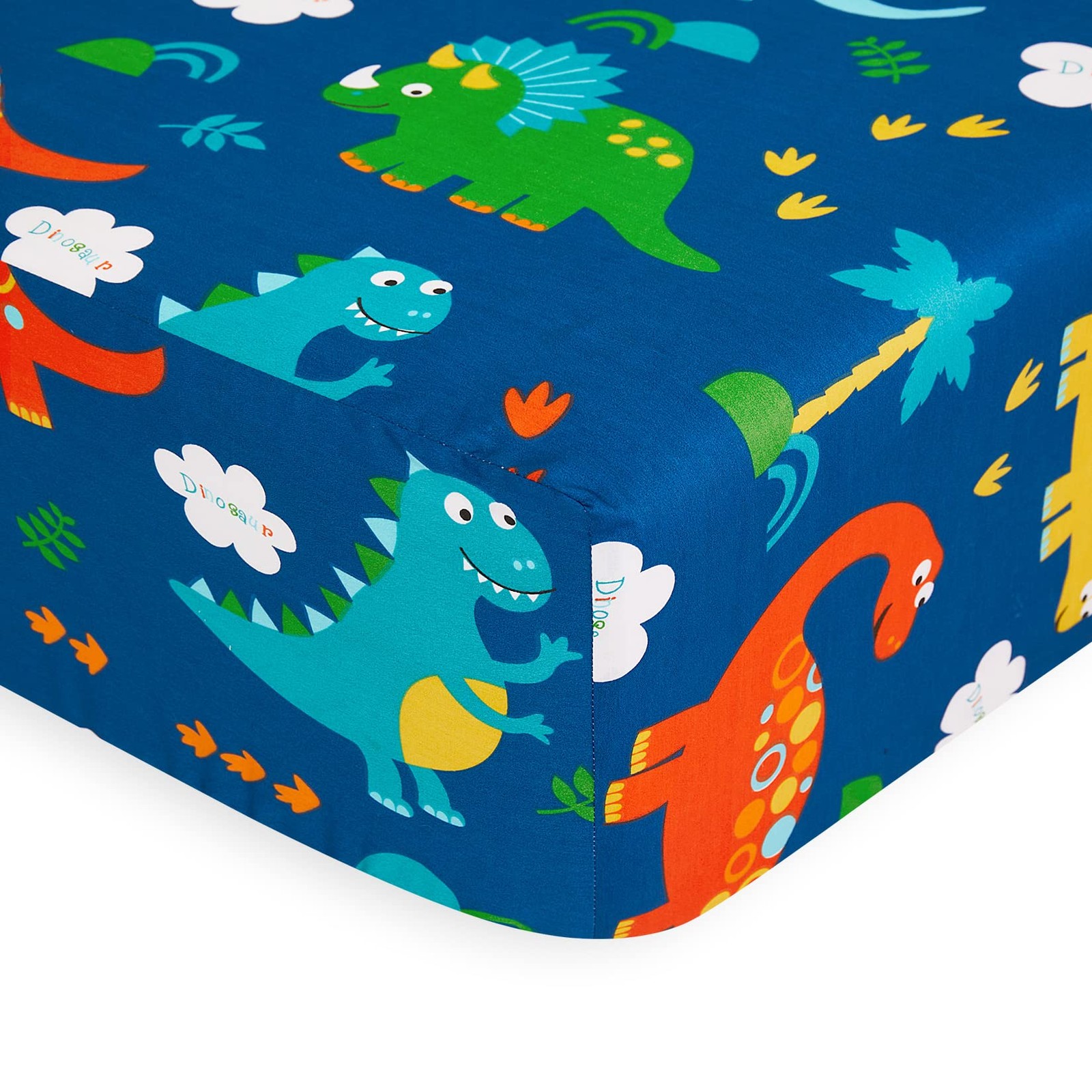 Wake In Cloud - Dinosaur Bed Sheets for Boys, 100% Cotton, 4-Piece Sheet Set Kid gallery