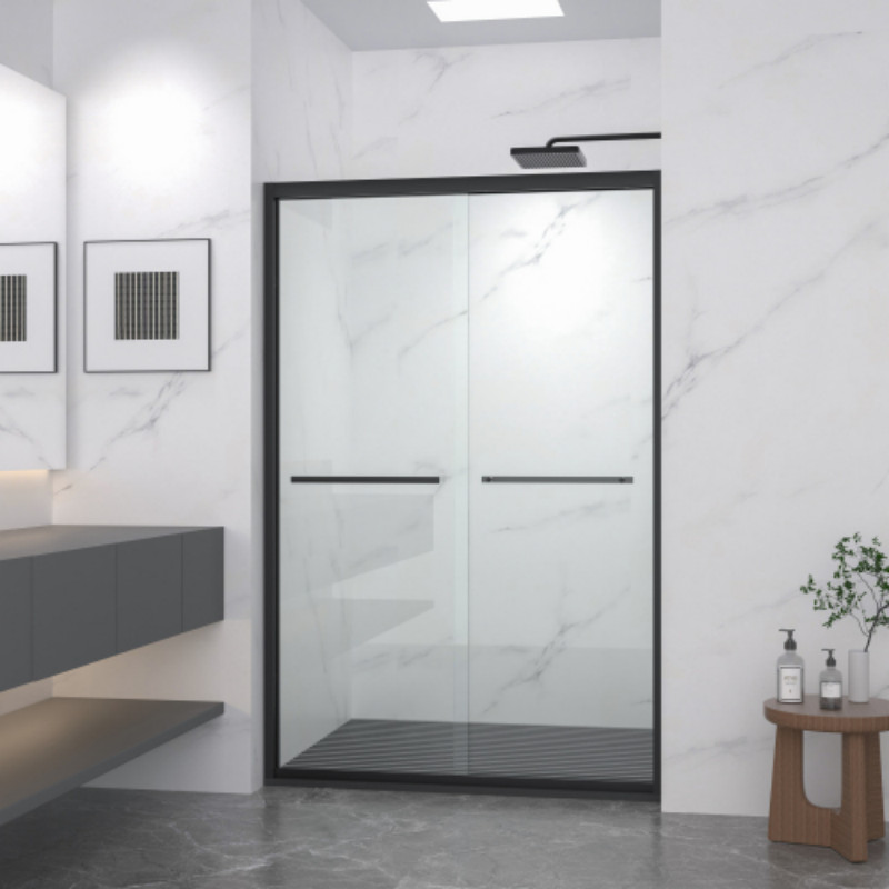 44-48"x72" Aluminum Frame Double Sliding Shower Door 5/16" (8mm) Tempered Glass gallery