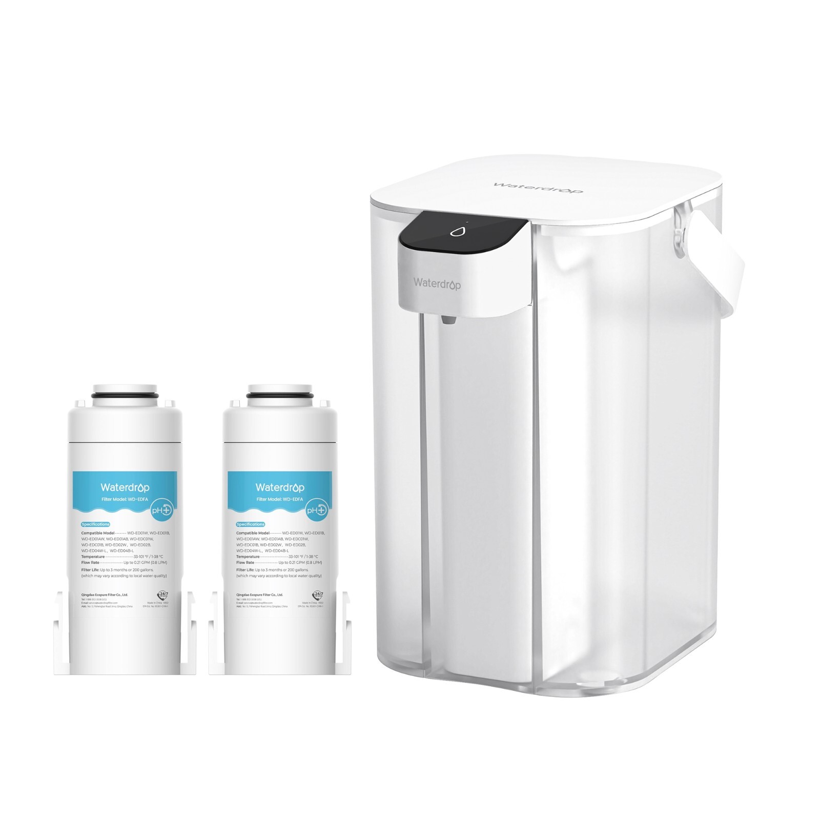 Waterdrop Alkaline Electric Water Filter Pitcher, Dispenser, NSF/ANSI 42 gallery