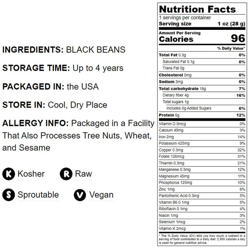 Black Beans - Sproutable, Kosher, Raw, Vegan - by Food To Live gallery