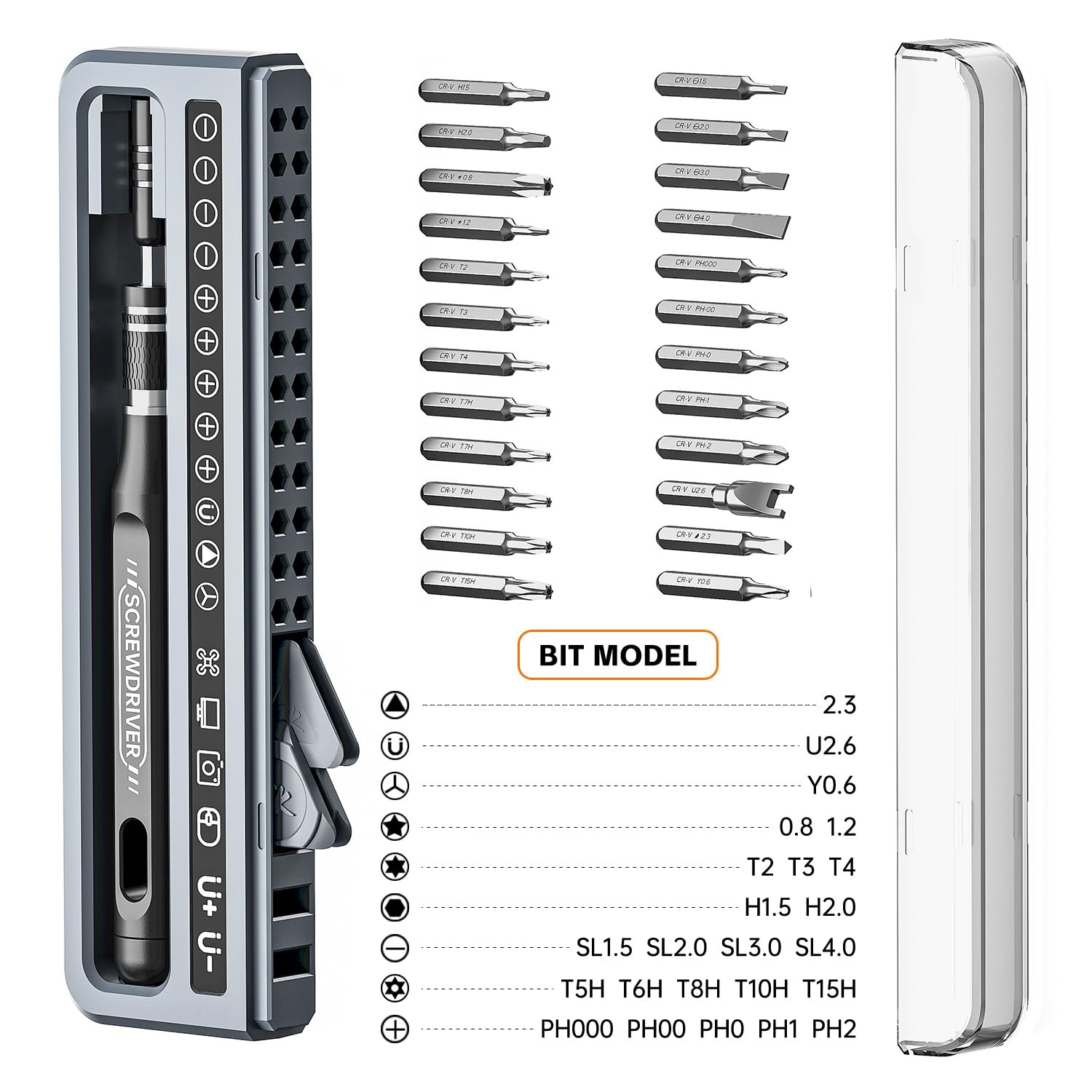 ANVANNA Electronics Precision Screwdriver Sets 32-Piece Magnetic Repair Grey gallery