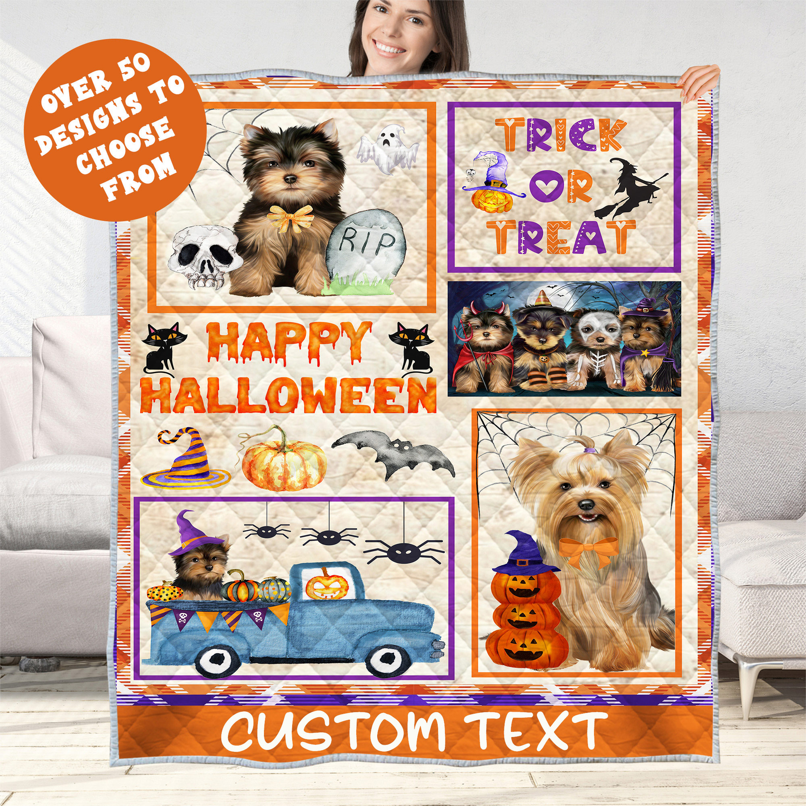 Yorkshire Terrier Quilt Dog Bedding Personalized Bed Gift Many Designs NWT gallery