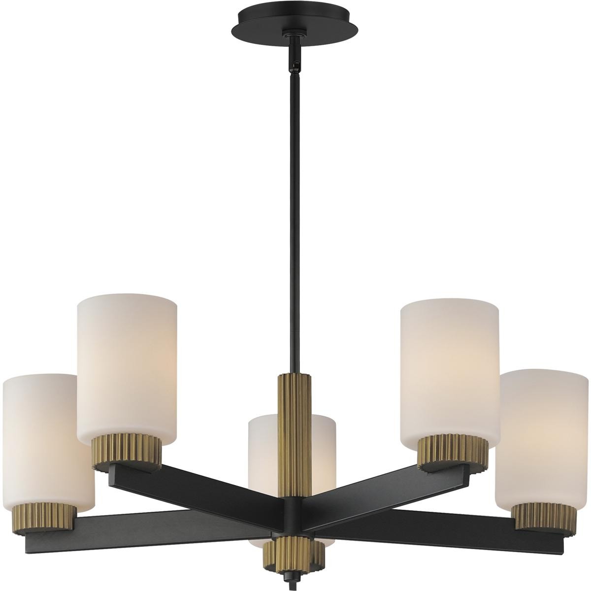 Maxim Lighting 32655SWBKAB Ruffles Chandelier Black and Antique Brass gallery