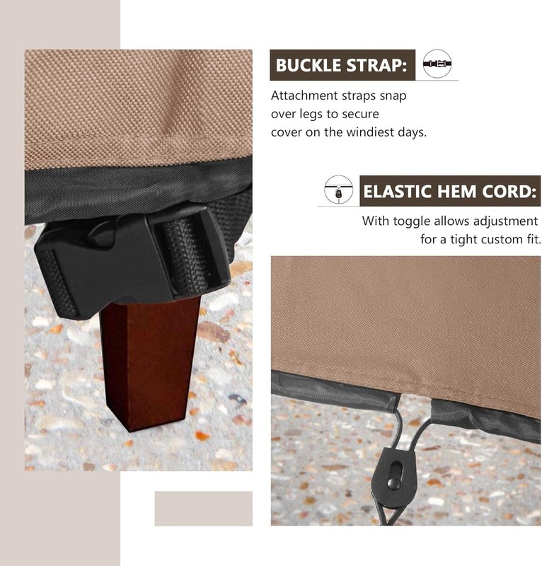 Elastic Drawstring Outdoor Sofa Cover 58x28 - Weather-Resistant 600D Polyester gallery