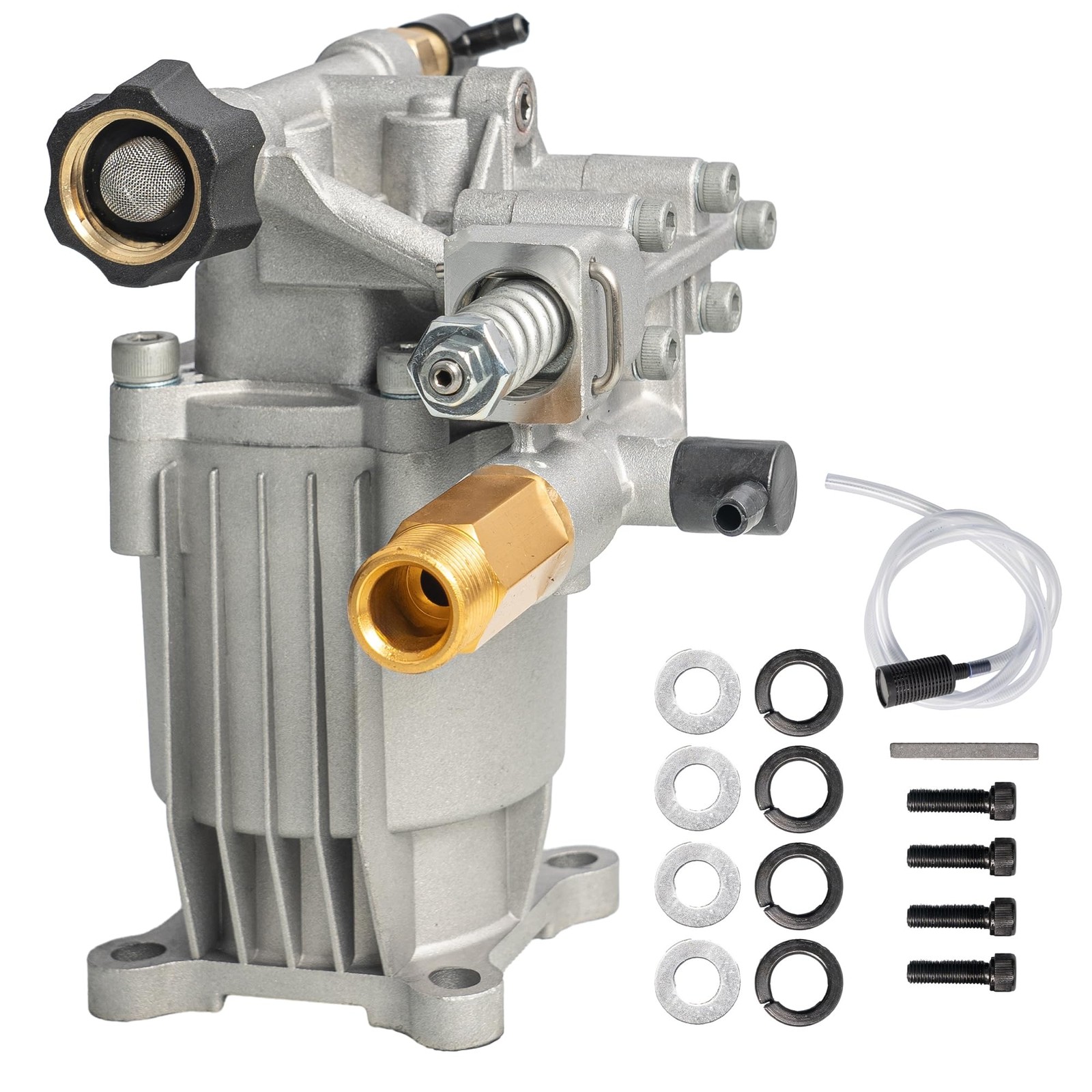 Hourleey 3/4" Shaft Horizontal Pressure Washer Pump, 3400PSI 2.5GPM, Silver gallery