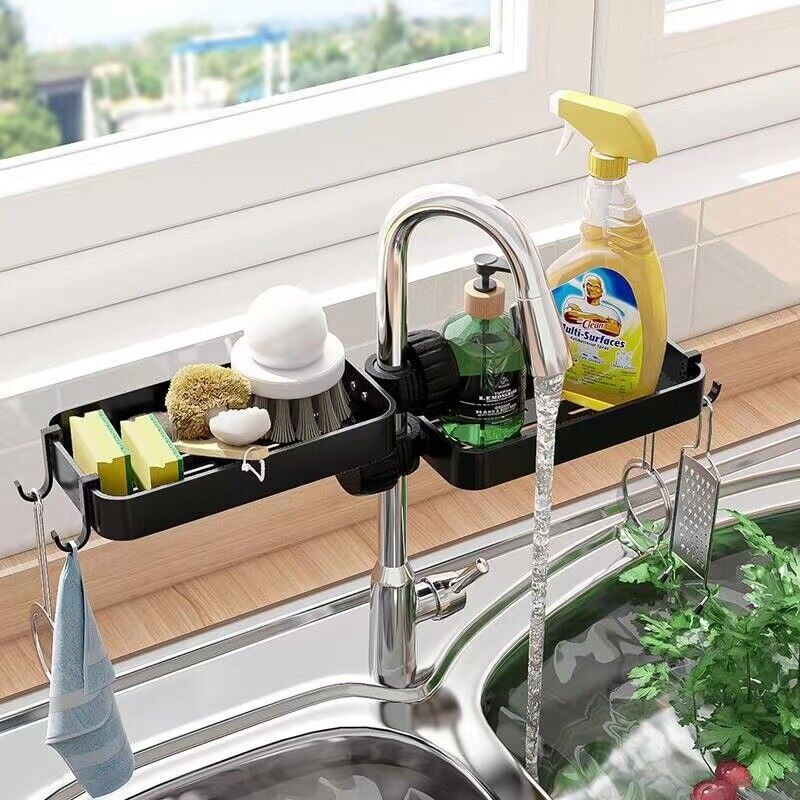 Drain Rack Storage Holder Shelf-Kitchen Sink Faucet Sponge Soap Cloth gallery