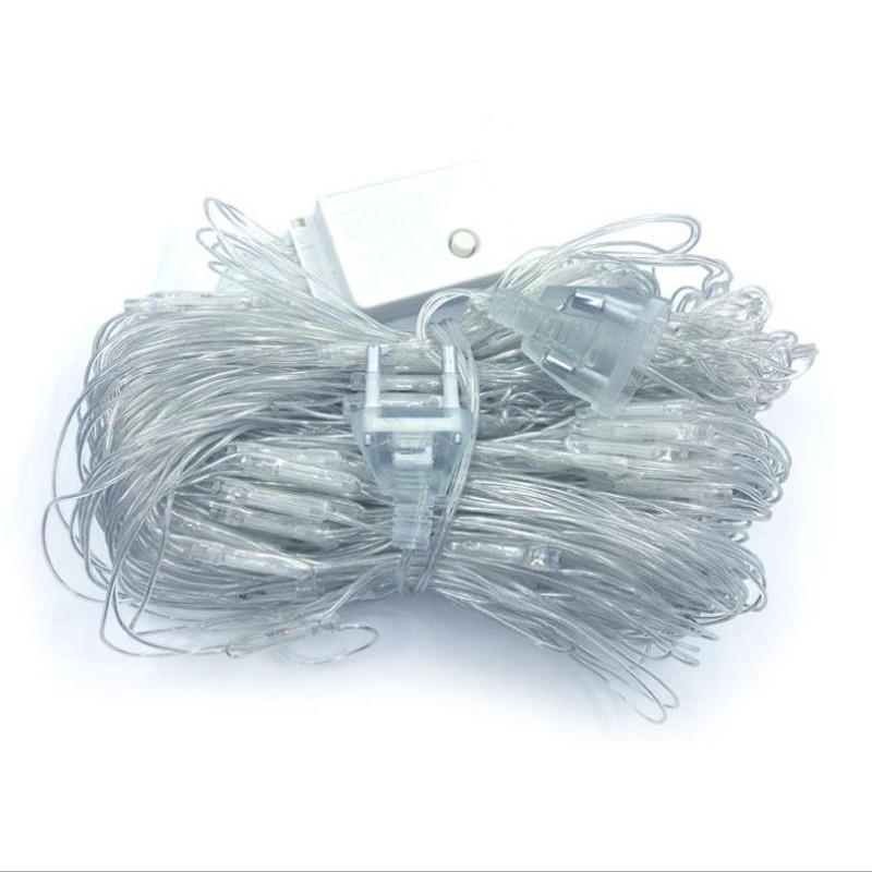 Solar US Plug LED Fairy String Net Lights Curtain Mesh Xmas Party Garden Outdoor gallery