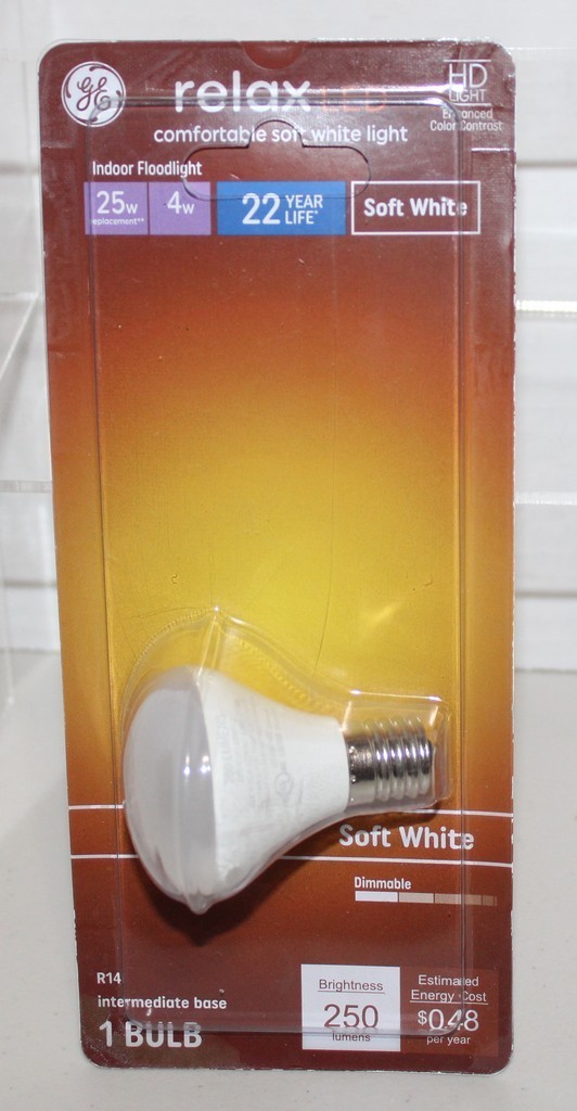 GE Relax 25w Equiv 4w LED Bulb R14 Intermediate Base Soft White Indoor Flood gallery