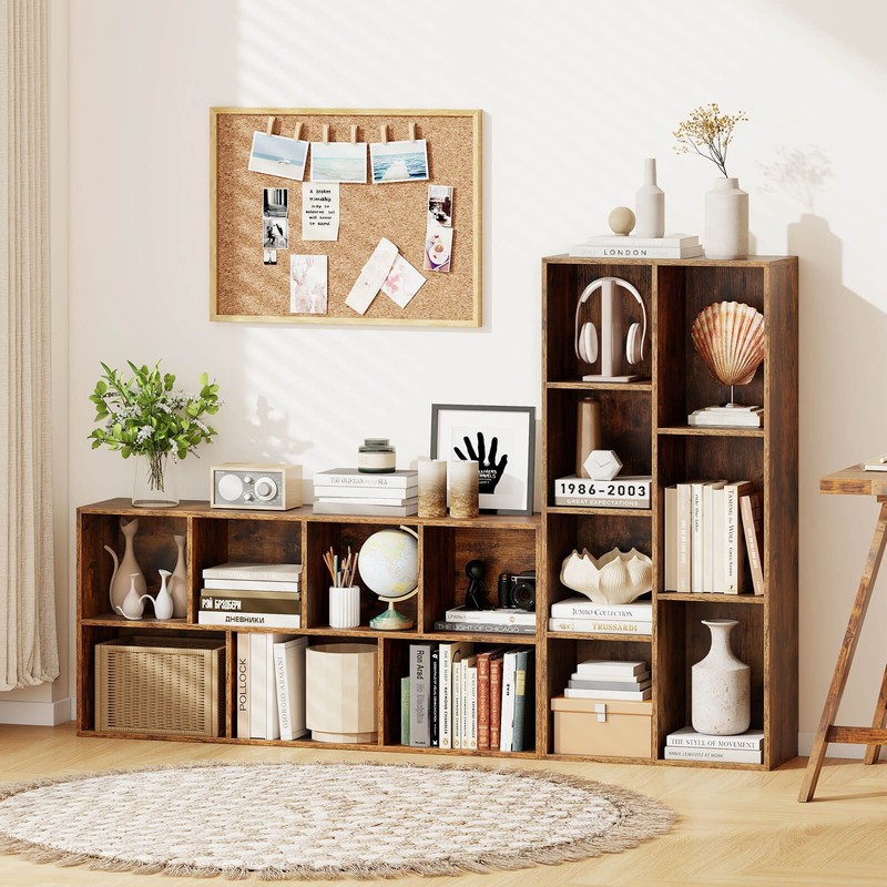 7-Cube Bookcase, Vertical or Horizontal Freestanding Bookshelf w/7 Compartments gallery