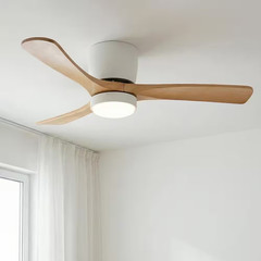 42 In. Integrated LED Indoor Flush Mount White Standard Ceiling Fan with Dimmabl