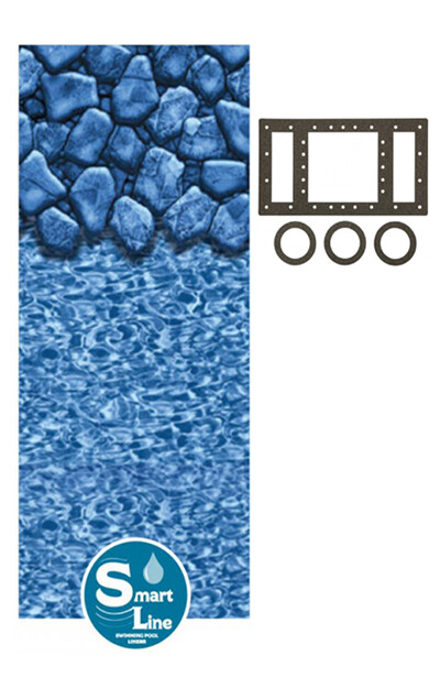 Boulder Swirl Rectangular 4' Flat Bottom Beaded Liner for Kayak Swimming Pools