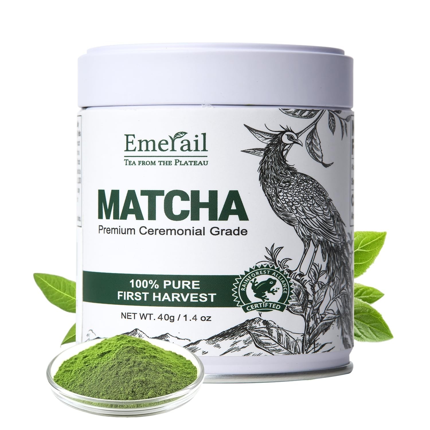 Emerail Ceremonial Grade Green Tea Matcha Powder, Premium First Harvest 09/07/26 gallery