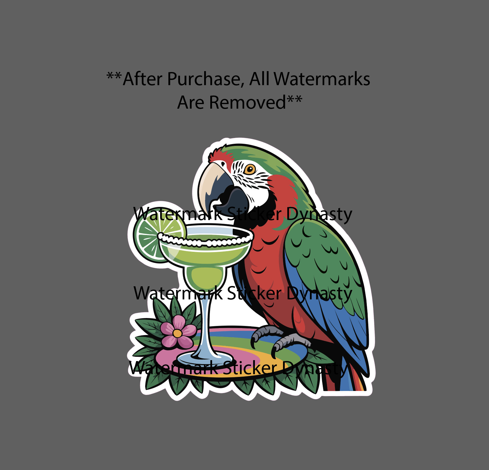 Parrot Sticker Waterproof Decal Margarita Drink Tropical Travel Beach Gift NEW gallery