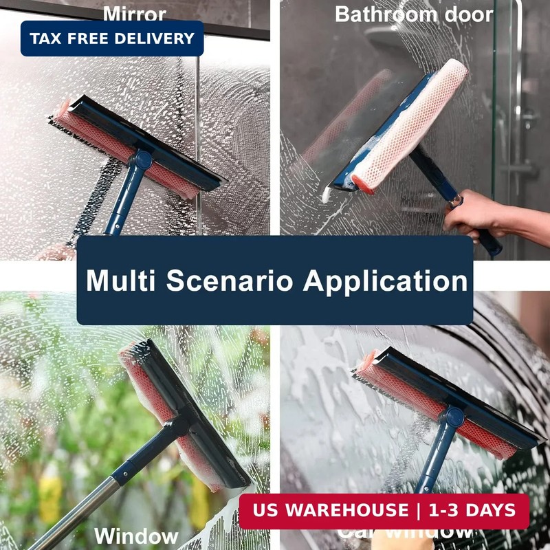 Professional Window Squeegee,2-in-1 Window Cleaner with 56" Long Stainless Steel gallery