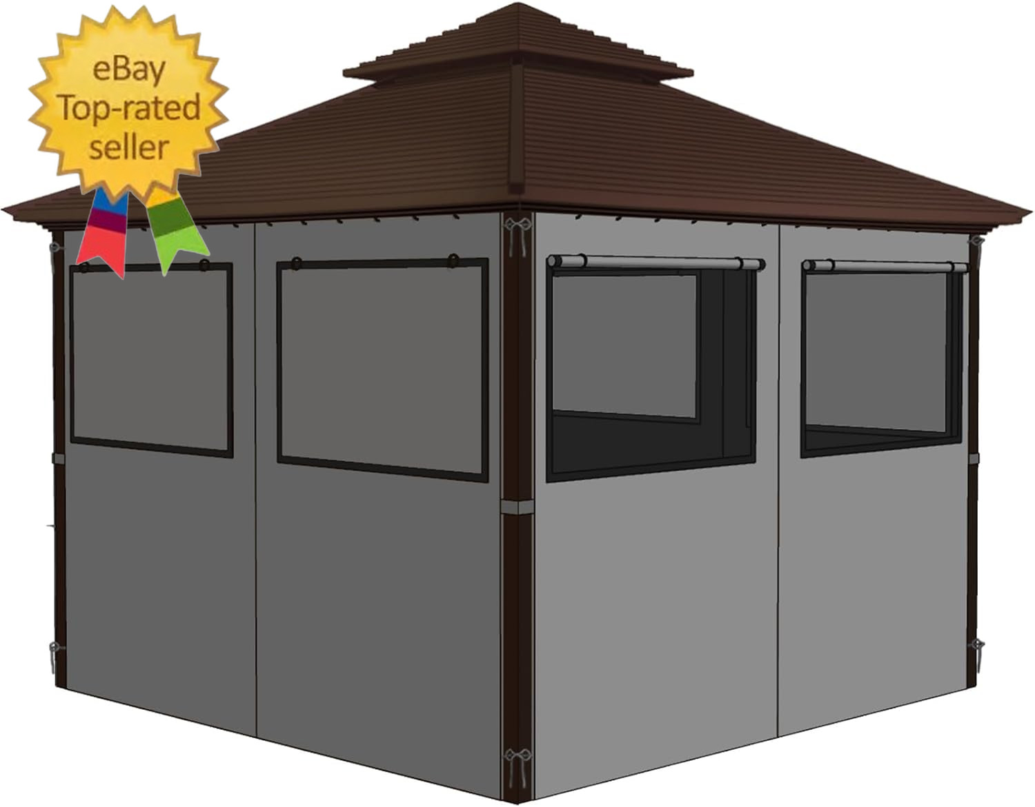 Gazebo Universal Replacement Privacy Curtain, 12'X12' Gazebo Curtains Outdoor Wa gallery