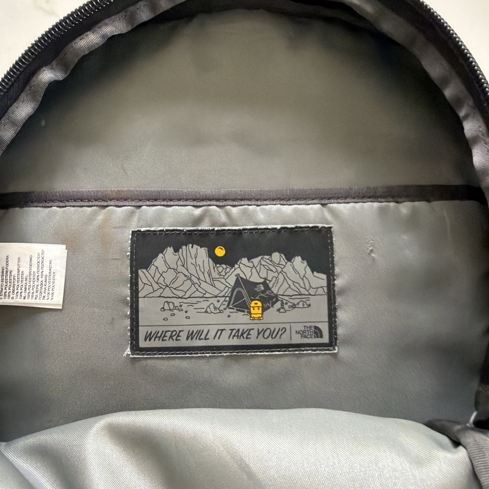 The North Face Jester Backpack Black Preowned Hiking Work Computer School  3