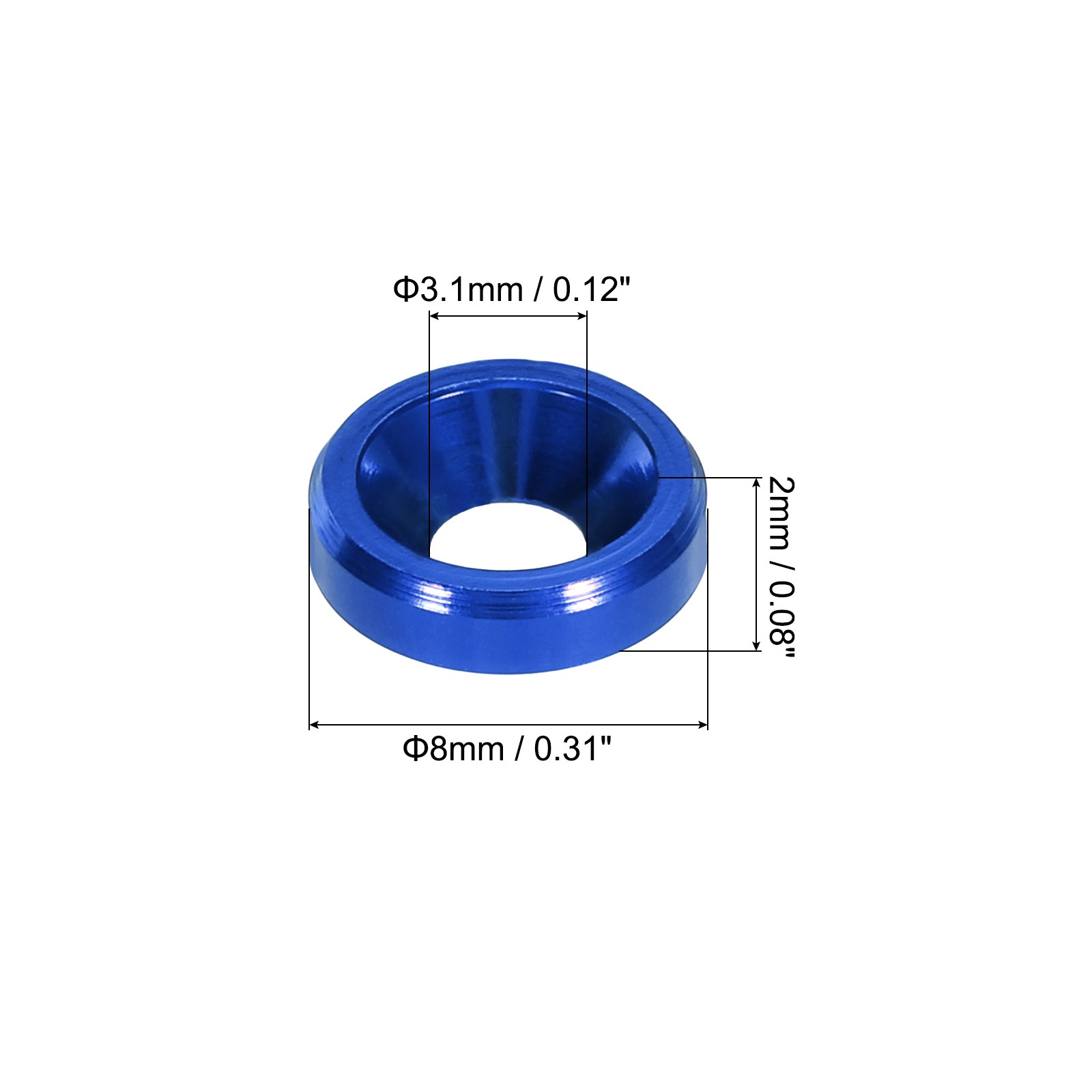 40Pack M3 Cone Cup Countersunk Washers Hole Dia 3.1mm/0.12 Aluminum Navy Blue gallery