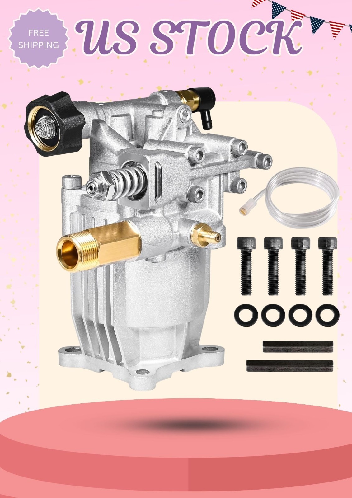 3/4" Shaft Horizontal Pressure Washer Pump - 3400 PSI 2.5 GPM Replacement gallery