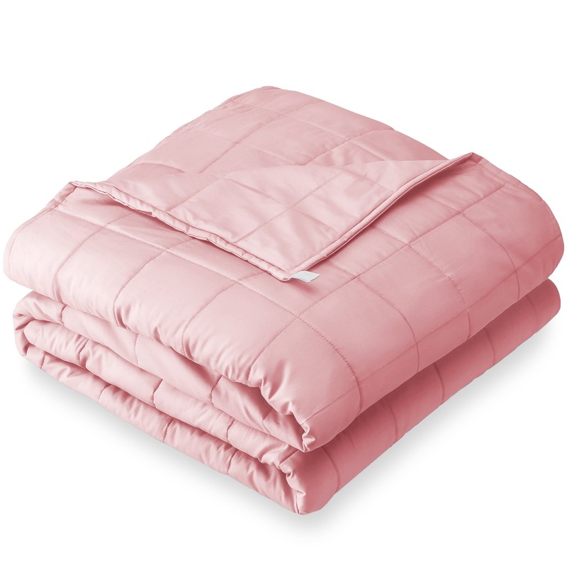 Bare Home Contemporary Pink Solid Print Cotton Bed Blanket, Twin-XL Tumble Dry gallery