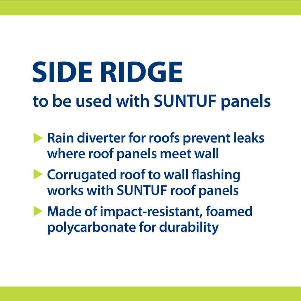Suntuf Side Ridge Flashing 4ft Clear Polycarbonate Roof Panel Leak Diverter Trim gallery
