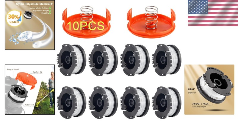 Complete 10-Pack Weed Eater String for Black+Decker - Easy Automatic Replacement gallery