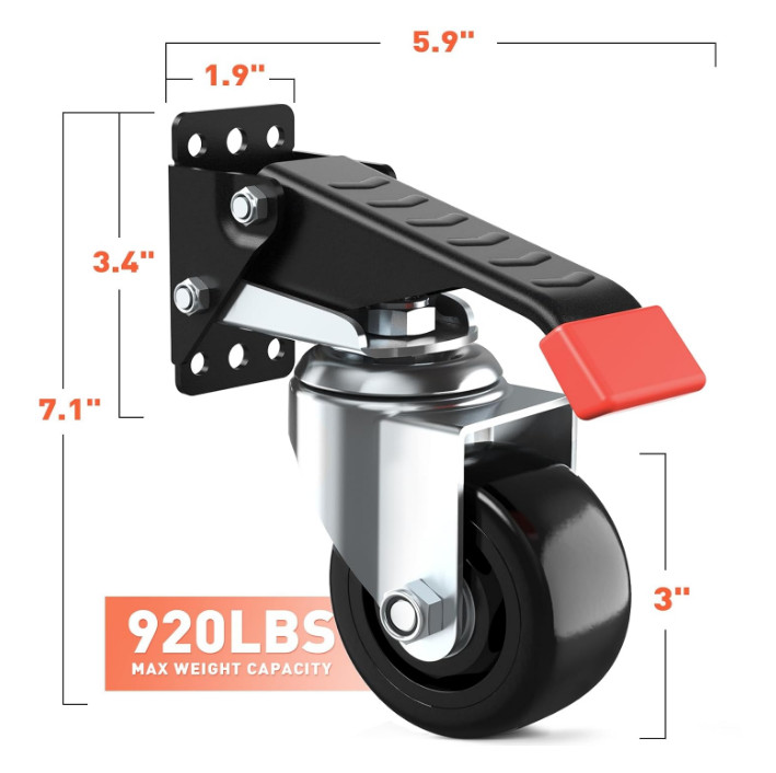 Workbench Casters Kit 920 Lbs Retractable Casters Heavy Duty Bench Caster Wheels gallery
