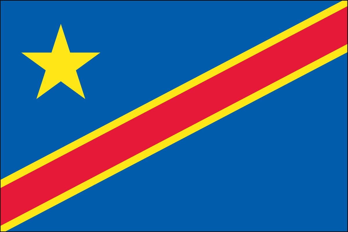 3x5 Foot (90x150 cm) DRC Congo Polyester Indoor/Outdoor Flag with Two Grommets gallery