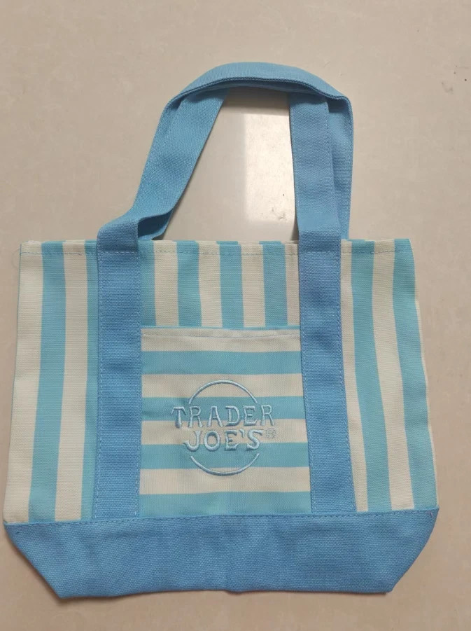 Trader Joe’s Limited Edition 2026 Drop Mini Stripe Canvas Tote Bag NEW US STOCK gallery