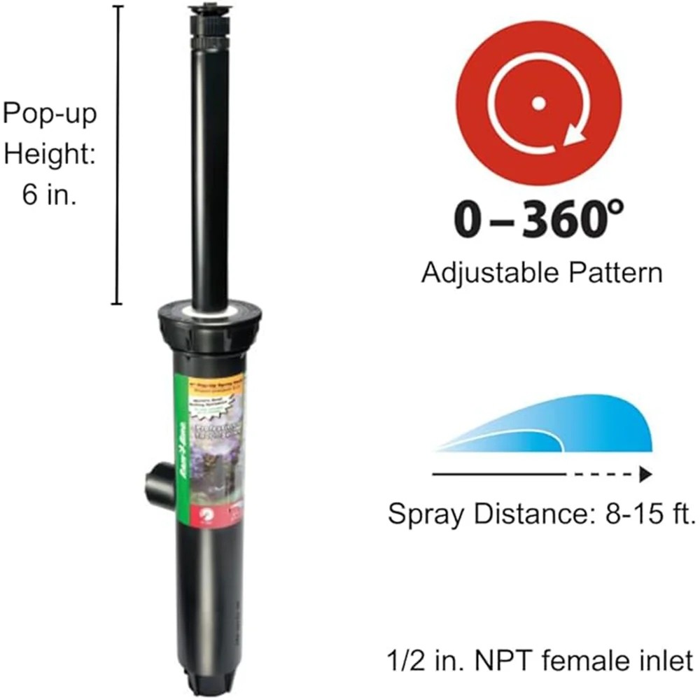 Rain Bird 1806AP Professional Pop-Up Sprinkler 6" Adjustable (360°) 15' Distance gallery
