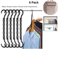 Magic Hangers Space Saving Closet Organization Space Saver 6 Pack Multipurpose