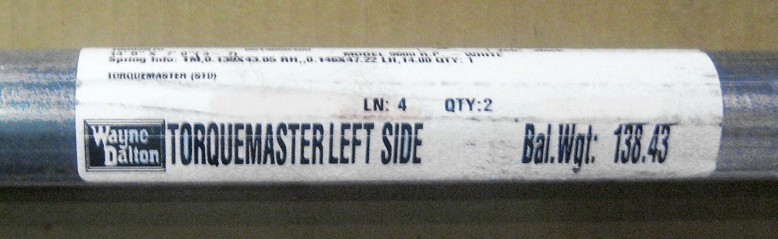 Wayne Dalton Garage Door TorqueMaster Plus 7' Door 140# -149# Double Springs New gallery