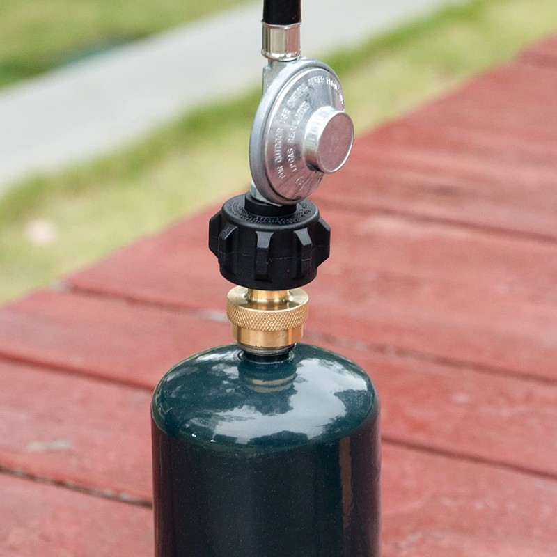 Solid Brass Steak Saver Propane Tank Adapter 1lb to 20lb Grill Bottle Converter gallery