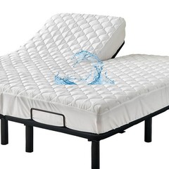 Kingnex Quilted Waterproof Split Top Queen Mattress Protector for Adjustable …