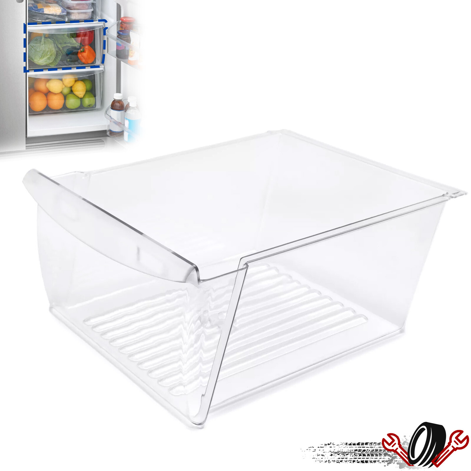 Crisper Pan Drawer (Upper) Compatible with Frigidaire Refrigerator For 240351061 gallery